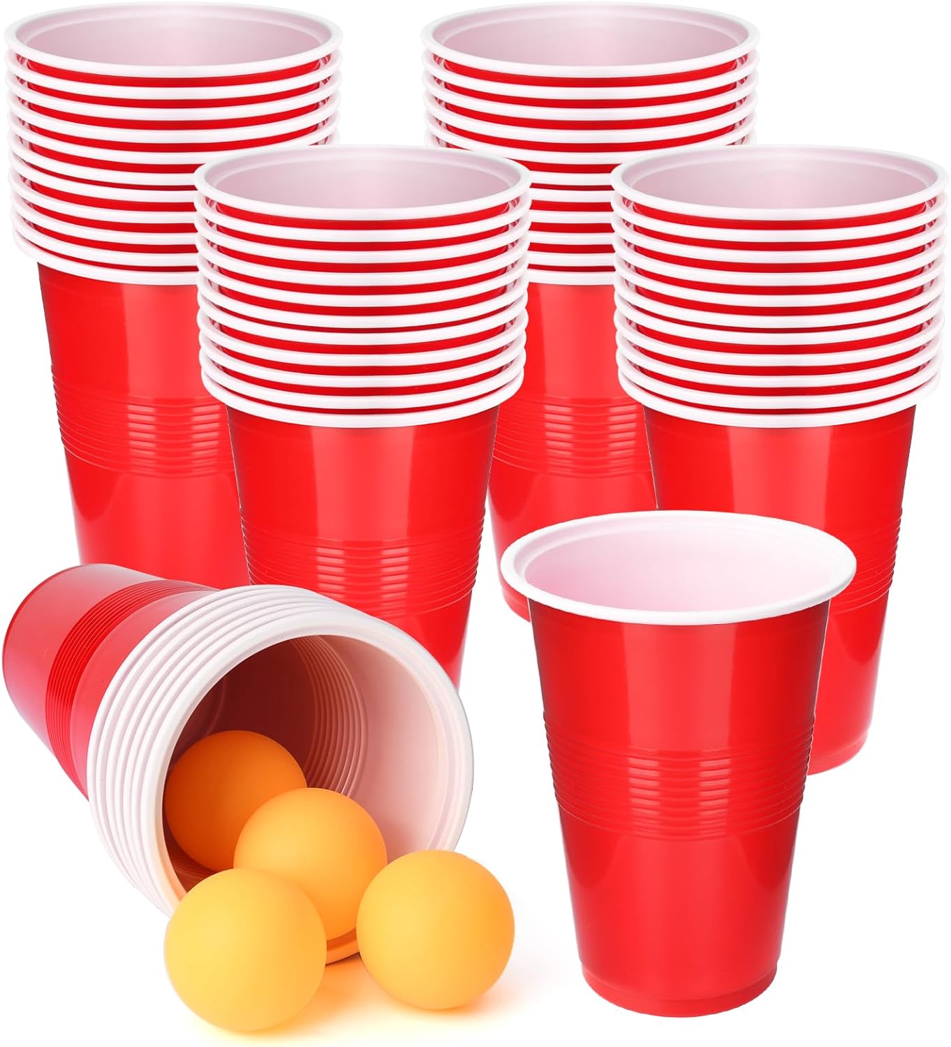 Cup Pong Game Set 22 Pcs 16 Oz - Party Games Jenga 评论和价格