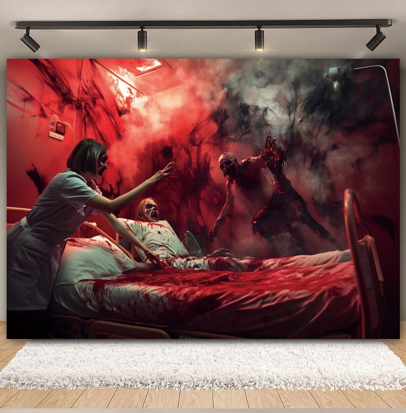 Horror Halloween Decor Backgro - Party Games Lab 评论和价格