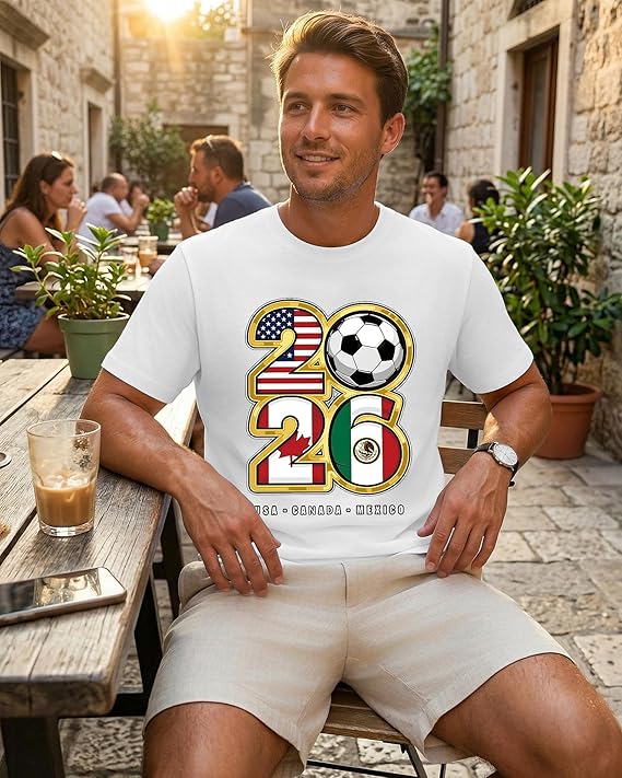 2026 Soccer Fan T-Shirt Men US - Party Games Usa 评论和价格
