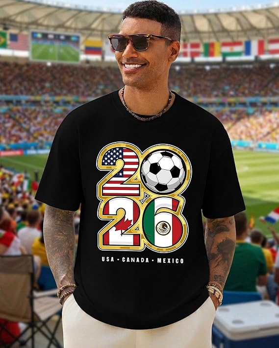 2026 Soccer Fan T-Shirt Men US - Party Games Usa 评论和价格