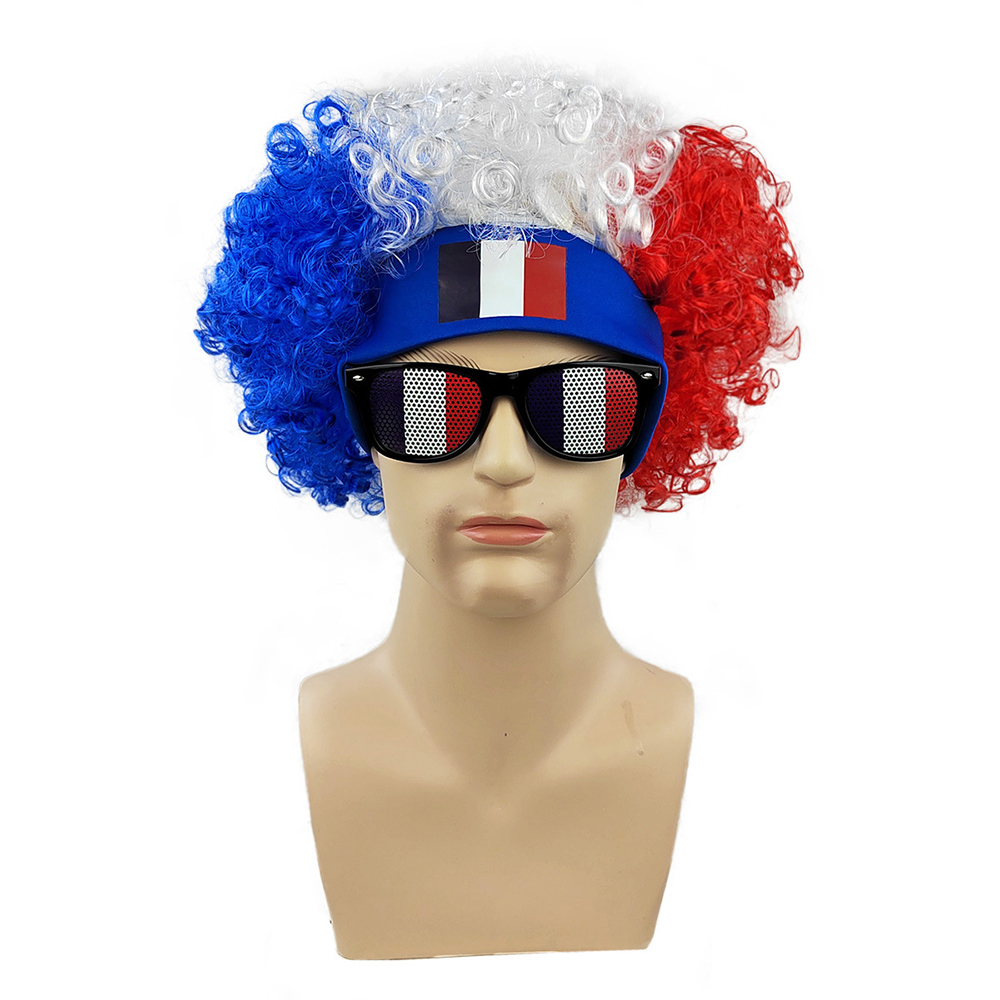 USA Flag Afro Wig + Sunglasses - Party Games Usa 评论和价格