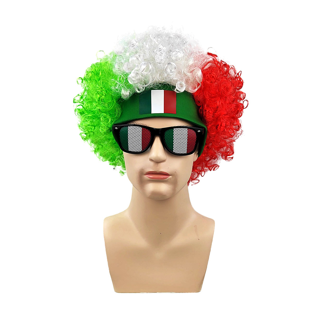 USA Flag Afro Wig + Sunglasses - Party Games Usa 评论和价格