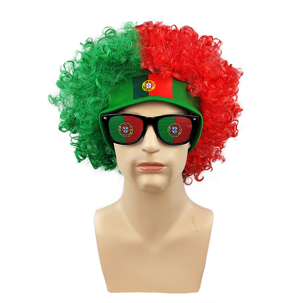 USA Flag Afro Wig + Sunglasses - Party Games Usa 评论和价格